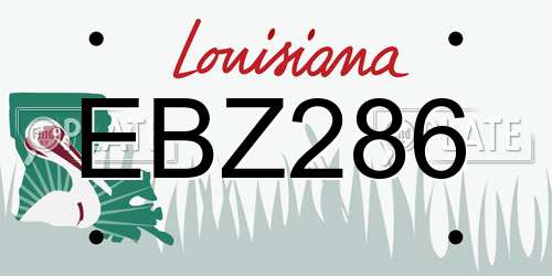 EBZ286 Louisiana License Plate