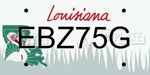 EBZ75G Louisiana License Plate