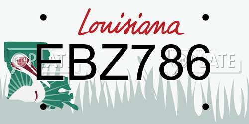 EBZ786 Louisiana License Plate