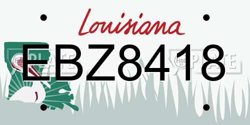 EBZ8418 Louisiana License Plate