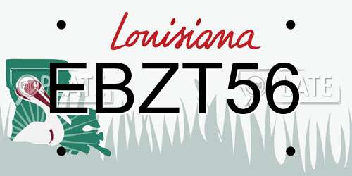 EBZT56 Louisiana License Plate