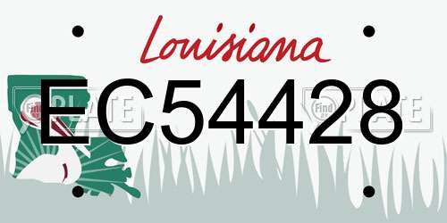 EC54428 Louisiana License Plate