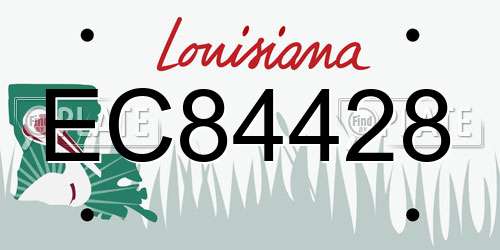 EC84428 Louisiana License Plate