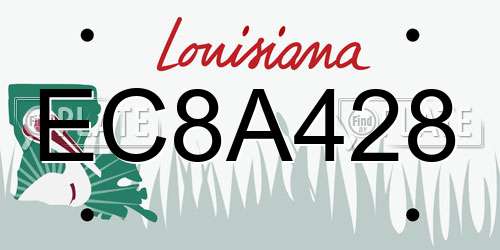 EC8A428 Louisiana License Plate