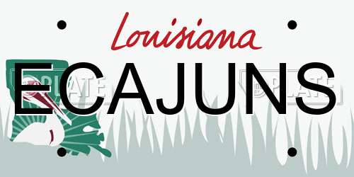 ECAJUNS Louisiana License Plate