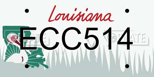 ECC514 Louisiana License Plate
