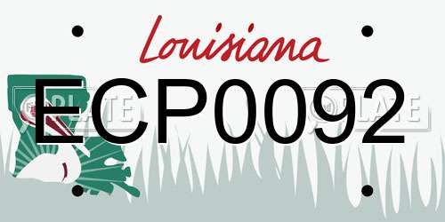 ECP0092 Louisiana License Plate