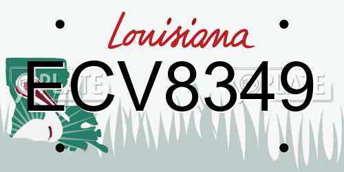 ECV8349 Louisiana License Plate