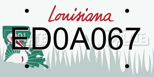 ED0A067 Louisiana License Plate