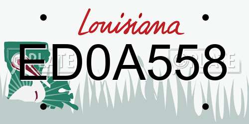 ED0A558 Louisiana License Plate