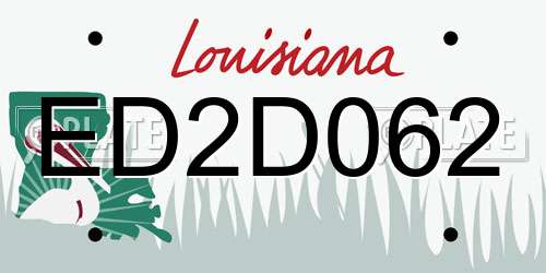 ED2D062 Louisiana License Plate