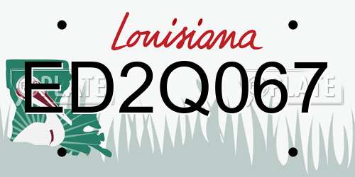 ED2Q067 Louisiana License Plate