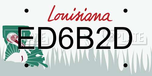 ED6B2D Louisiana License Plate