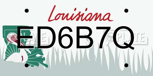 ED6B7Q Louisiana License Plate