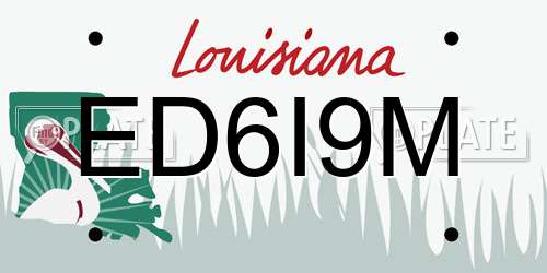 ED6I9M Louisiana License Plate