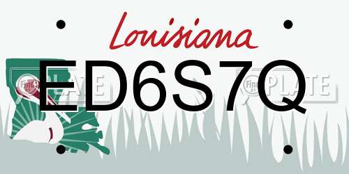 ED6S7Q Louisiana License Plate