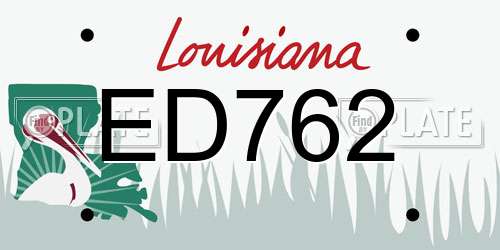 ED762 Louisiana License Plate