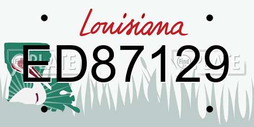 ED87129 Louisiana License Plate