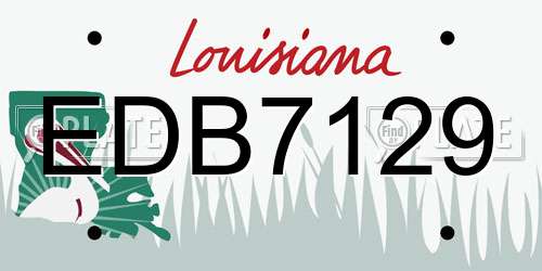 EDB7129 Louisiana License Plate
