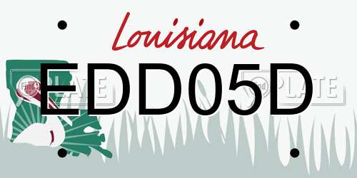 EDD05D Louisiana License Plate