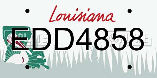 EDD4858 Louisiana License Plate
