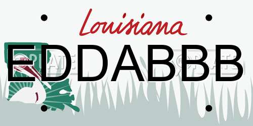 EDDABBB Louisiana License Plate