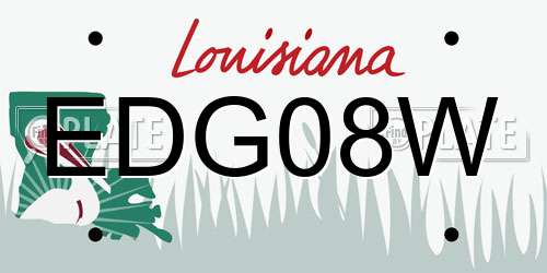 EDG08W Louisiana License Plate