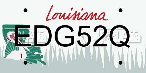 EDG52Q Louisiana License Plate