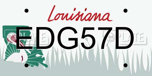 EDG57D Louisiana License Plate