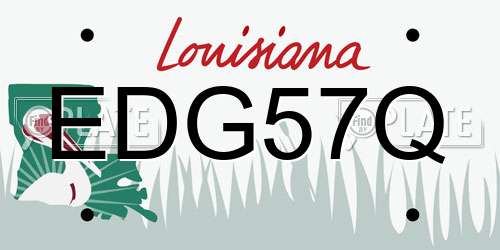 EDG57Q Louisiana License Plate