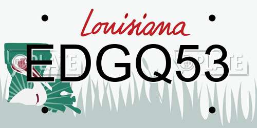 EDGQ53 Louisiana License Plate