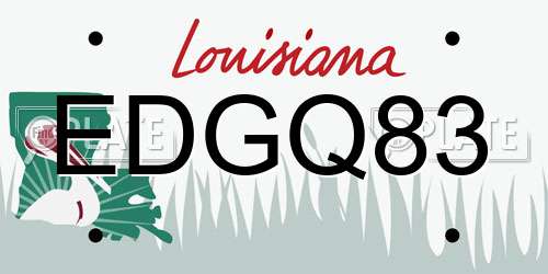 EDGQ83 Louisiana License Plate