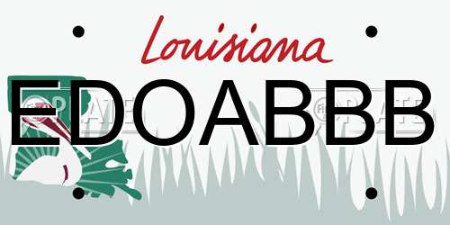 EDOABBB Louisiana License Plate