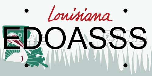 EDOASSS Louisiana License Plate