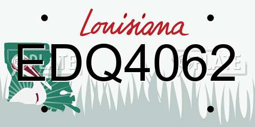 EDQ4062 Louisiana License Plate