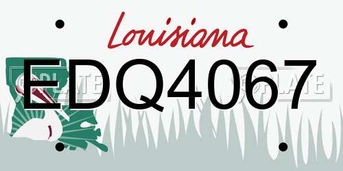 EDQ4067 Louisiana License Plate
