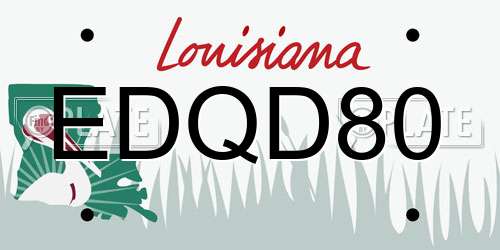 EDQD80 Louisiana License Plate