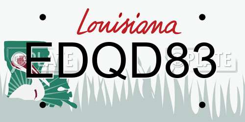 EDQD83 Louisiana License Plate