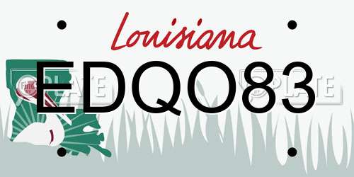 EDQO83 Louisiana License Plate