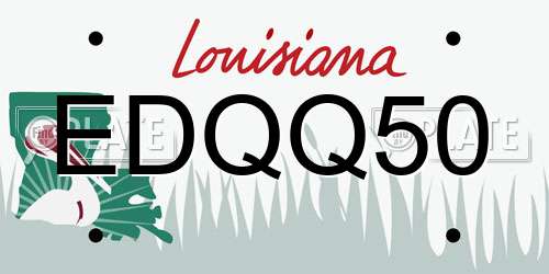 EDQQ50 Louisiana License Plate