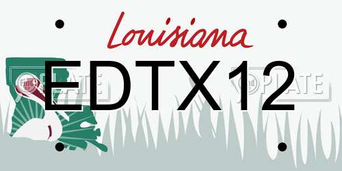 EDTX12 Louisiana License Plate