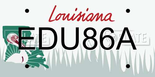 EDU86A Louisiana License Plate