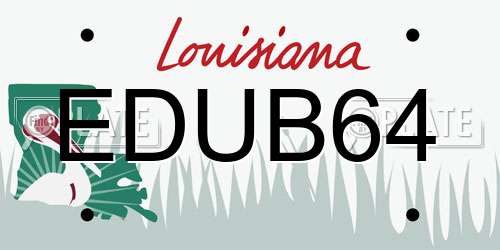 EDUB64 Louisiana License Plate