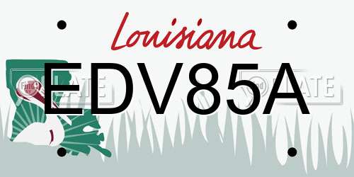 EDV85A Louisiana License Plate