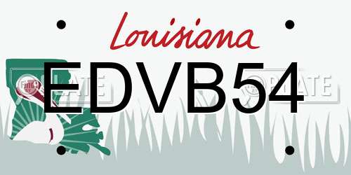 EDVB54 Louisiana License Plate