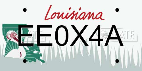 EE0X4A Louisiana License Plate