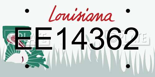 EE14362 Louisiana License Plate