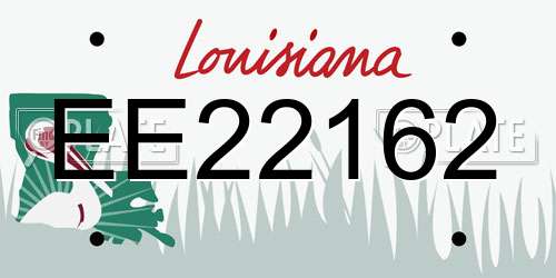 EE22162 Louisiana License Plate