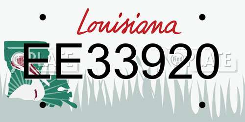 EE33920 Louisiana License Plate