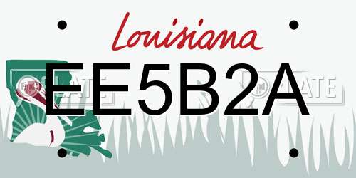 EE5B2A Louisiana License Plate